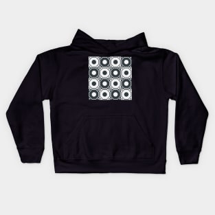 Mosaic Squares Black and White Kids Hoodie